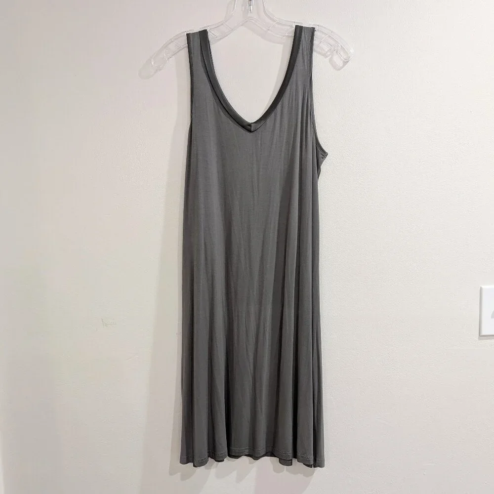 FACEPLANT DREAMS Nwt Bamboo V-Neck Nightshirt S Earl Gray Gray/Green SOFT - Picture 13 of 15